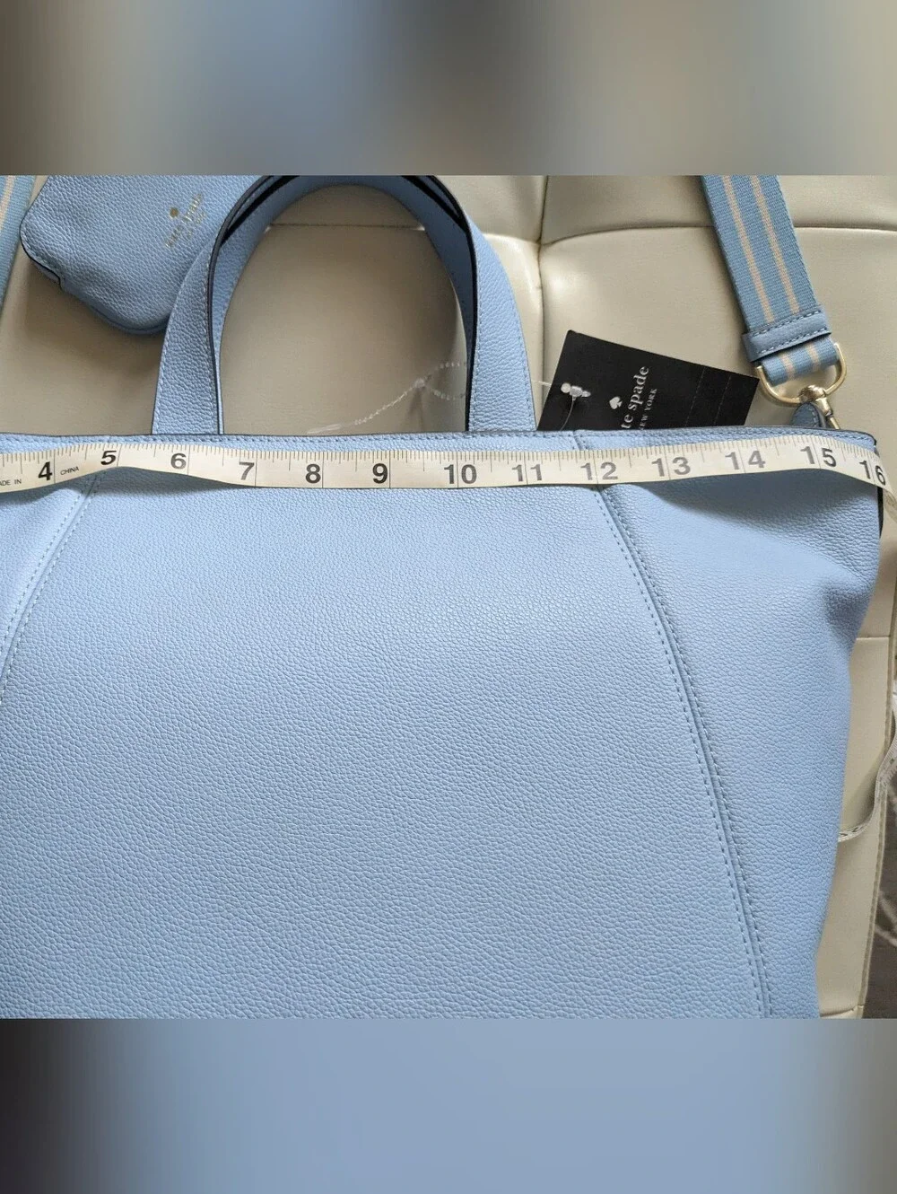 NWT Kate Spade Rosie Peppled Leather Satchel Celeste Blue